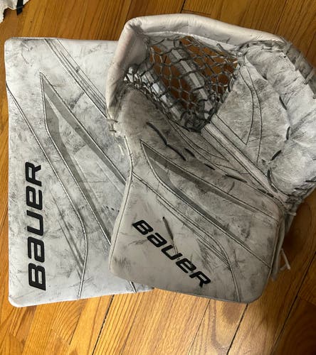 Used Bauer X5 Pro Regular Goalie Glove & Blocker (Senior)