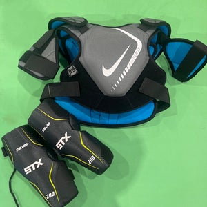Used Small Youth Nike Vapor Shoulder Pads + STX Elbowpads XS