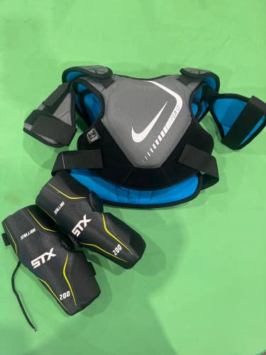 Used Small Youth Nike Vapor Shoulder Pads + STX Elbowpads XS