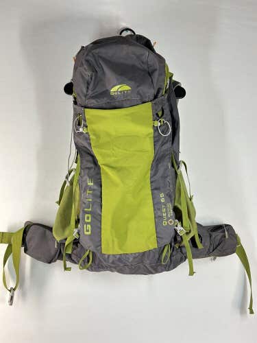 #1723 GoLite Quest 65 LiteRail A/T Grey/Green Backpack for hiking/camping READ