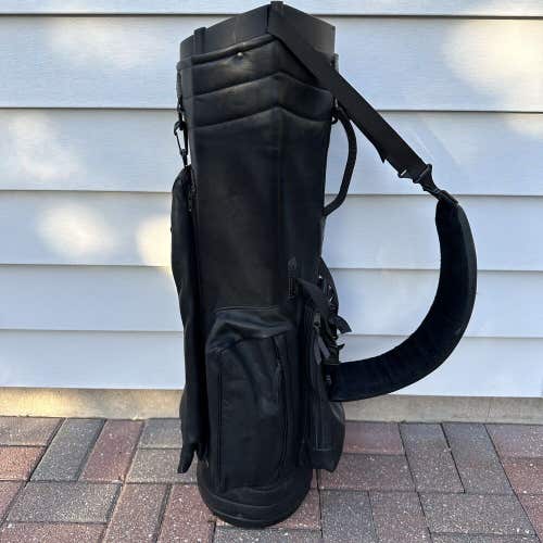 Vintage Sun Mountain Sports Golf Bag 4 Way Dividers Leather Black