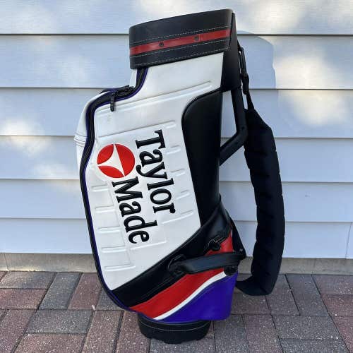 Vintage TaylorMade Tour Staff 6 Way Golf Bag Raincover 90s White Red Purple