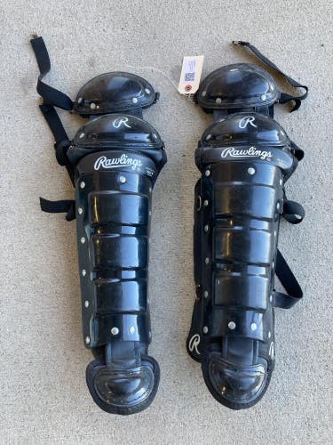 Black Used Youth Rawlings Catcher's Leg Guard