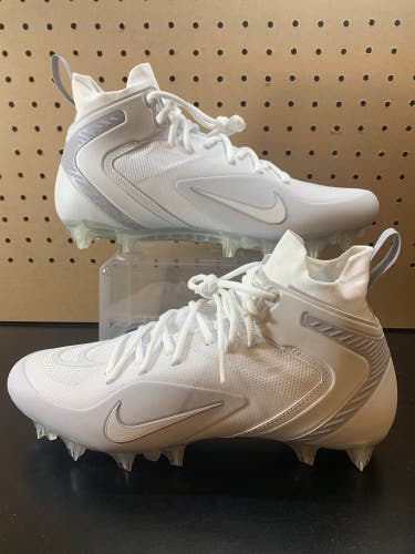 Size 10.5 Nike Alpha Huarache 8 Elite Lacrosse Cleats White