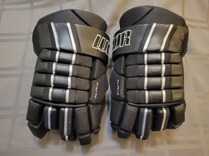 Warrior FR Alpha Pro Senior Black Ice Hockey Gloves 15"”