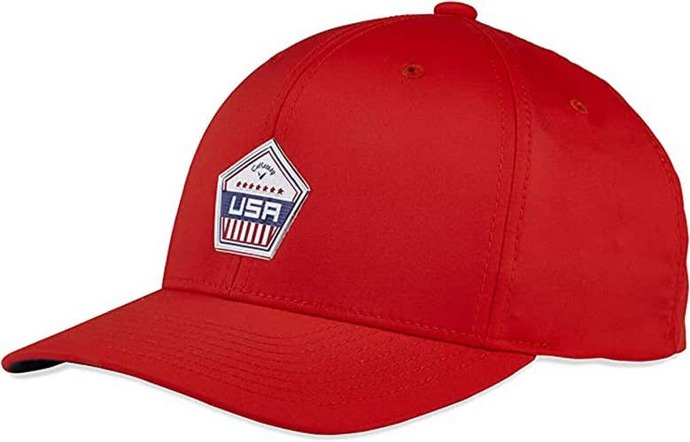 NEW 2023 Callaway Patriot USA Red Adjustable Snapback Golf Hat/Cap