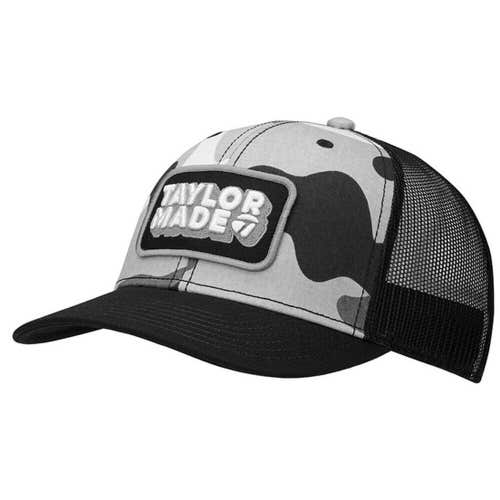 NEW 2024 TaylorMade Retro Trucker Grey Camo Snapback Golf Hat/Cap