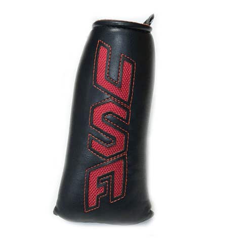 Black/Red Leather USA Blade Putter Headcover