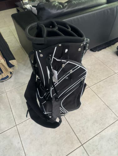 Golf stand bag with double shoulder strap , rain cover , club dividers
