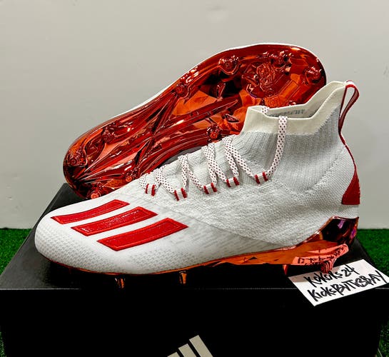 Adidas SM Adizero Primeknit Football Cleats Red White Size 11.5 Mens FX4777