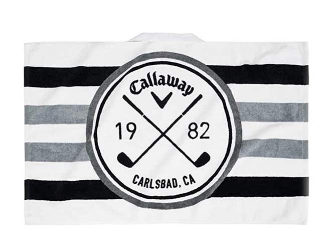 NEW Callaway Tour Authentic 30x20 White/Black/Charcoal Golf Towel