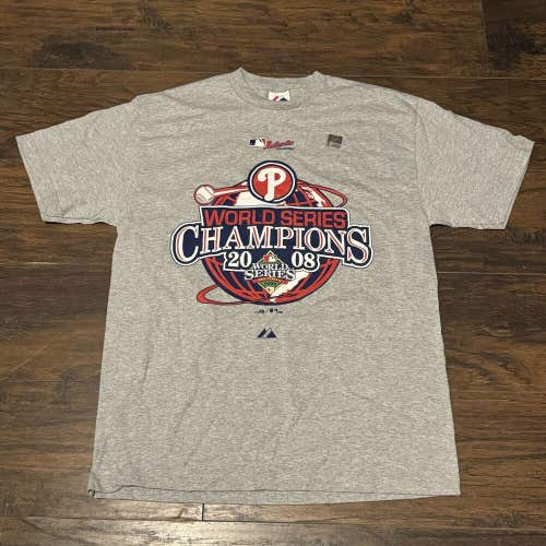Philadelphia Phillies 2008 World Series Champions MLB Majestic Authentic Sz Lg