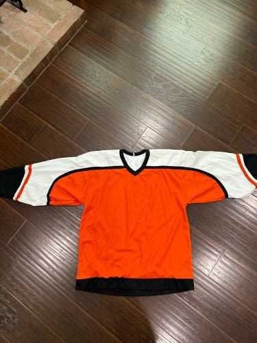 Blank Flyers Orange Black White Hockey Jersey CCM Adult L