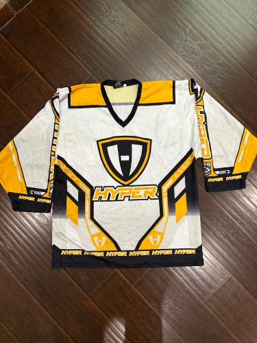 Hyper Roller Hockey Jersey White & Yellow #11