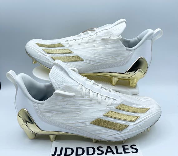 Adidas Adizero Football Cleats White Gold Metallic GX5122 Men’s Size 13 NWT