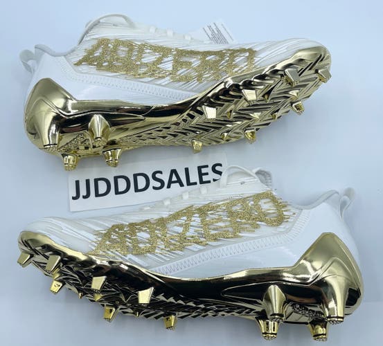 Adidas Adizero Football Cleats White Gold Metallic GX5122 Men’s Size 14 NWT