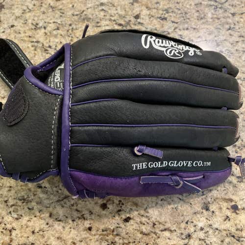 Rawlings Baseball /  Softball Glove Purple Black Highlight Series LHT 11.5”