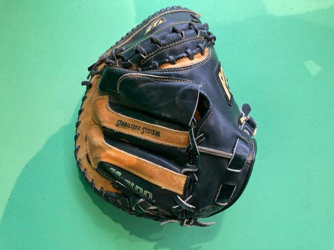 Black Used Mizuno Franchise Right Hand Throw Catcher's Baseball Glove 33.5"