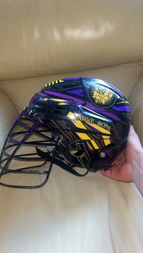 Native sons helmet-purple/black pro cage