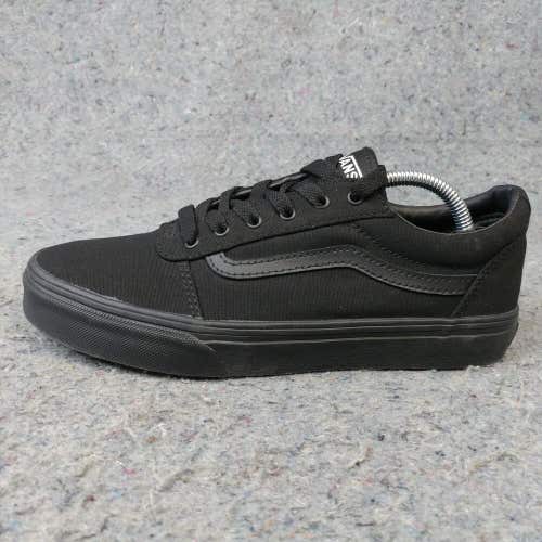 Vans Ward Boys 6Y Shoes Skate Sneakers Black Canvas Low Top Lace Up