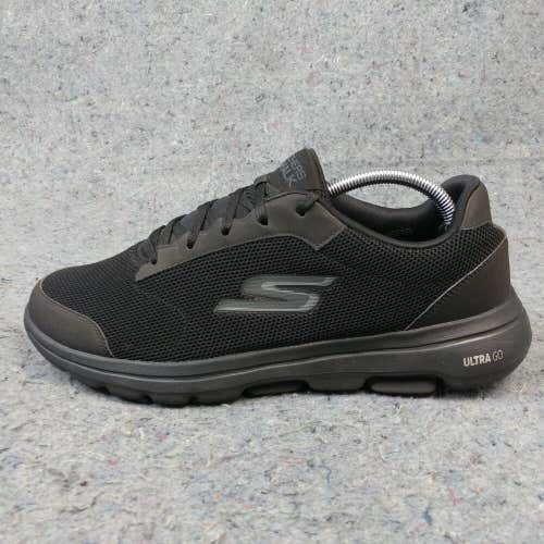 Skechers Ultra Go Walk 5 Mens 10.5 Shoes Comfort Sneakers 55519 Black Low Top
