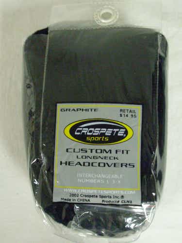 Crospete Custom Fit Longneck Fairway/Driver Headcover Black NEW