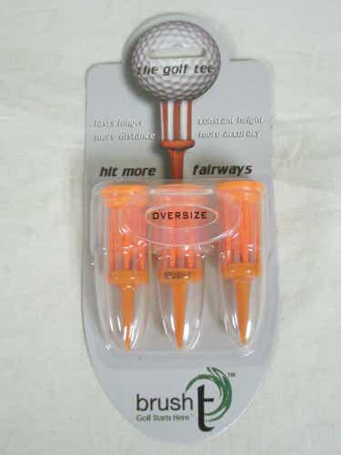 Brush T Oversize Golf Tees (Orange) 3pk Brush-T NEW