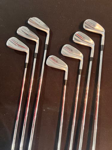 Used Men's Cobra Right Handed Extra Stiff Flex Steel Shaft King Forged TEC One Length Iron Set