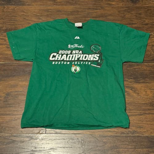 Boston Celtics 2008 NBA Finals Champions Playoff Roster Basketball Green shirt size L