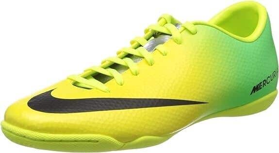 Nike JR Mercurial Victory IV IC Indoor Soccer Shoes Yellow Black Green US 10.5