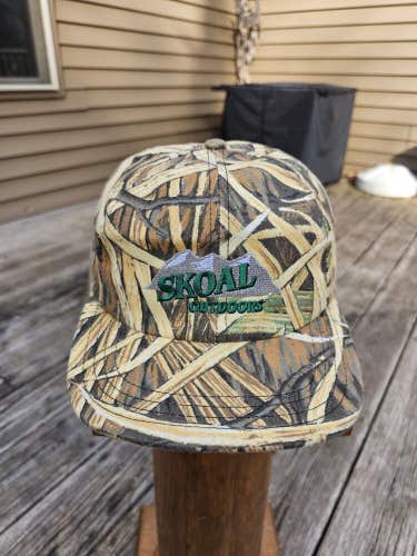Vintage Rare Skoal Outdoors Camouflage Chewing Tobacco Promo Hat Cap Smapback