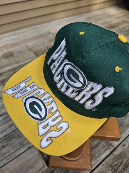 Vintage Rare Green Bay Packers Mirror Logo NFL Sports The G Cap Hat Snapback