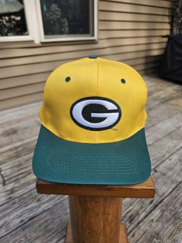 Vintage Green Bay Packers Plain Logo NFL Sports Coca Cola Promo Hat Vtg Snapback