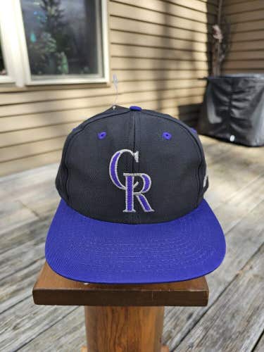 NEW Vintage Colorado Rockies MLB Sports Plain Logo Competitor Hat Cap Snapback