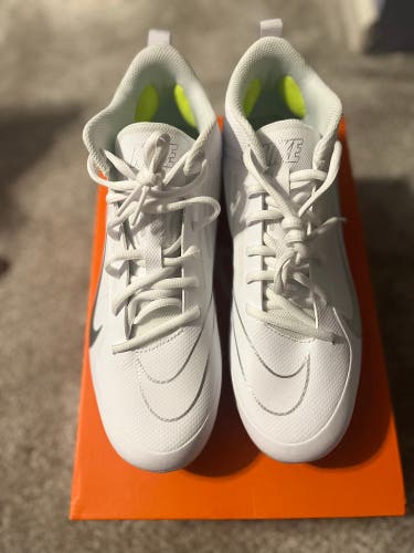 Nike Alpha Huarache 8 Varsity Mid White Lacrosse Cleat - Men’s size 10