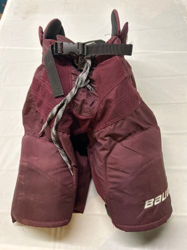 Used Bauer Nexus800 Jr. XL Hockey Pants. Maroon.