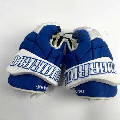 Used Blue and White Warrior Covert QRE Gloves | Tampa Bay | 14" | H378