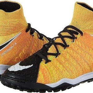 Nike JR HypervenomX Proximo 2 DF IC Soccer Shoes Color Laser Orange Black 4.5Y