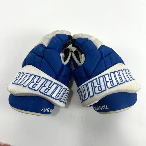 Used Blue and White Warrior Covert QRE Gloves | Tampa Bay | 13" | H377