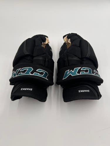 New San Jose Sharks CCM 14" Pro Stock HG12 Gloves
