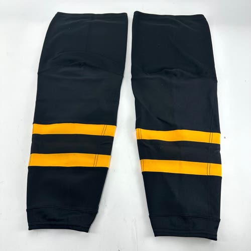 New CCM Edge Socks | Black w Yellow Stripe | Large | Providence Bruins