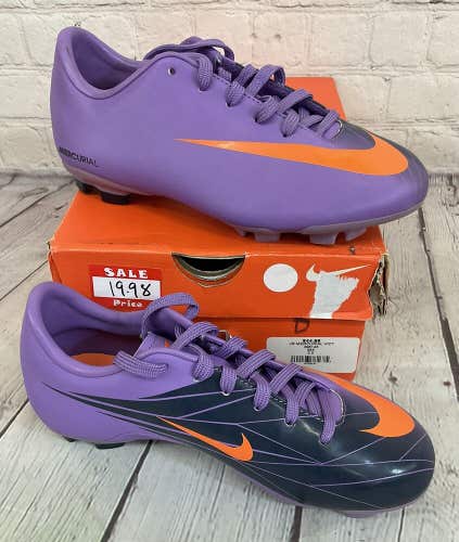 Nike Jr Mercurial Victory FG Soccer Cleats Color Violet Purple Orange Obsidian 2