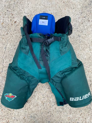Bauer Nexus Pro Stock Hockey Pants Large Minnesota Wild Hunter Green 8612