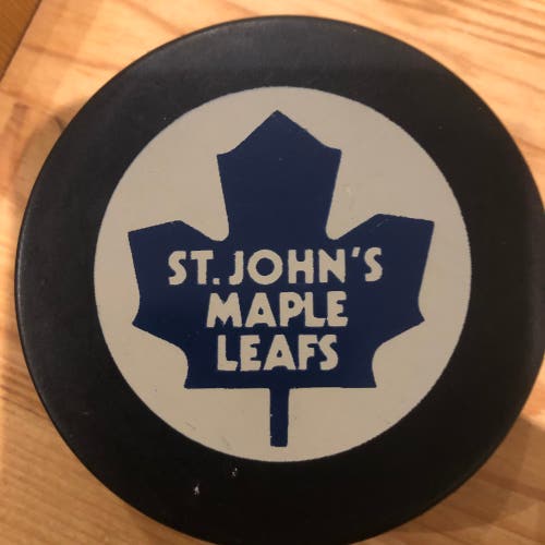 St John’s Maple Leafs puck (AHL)