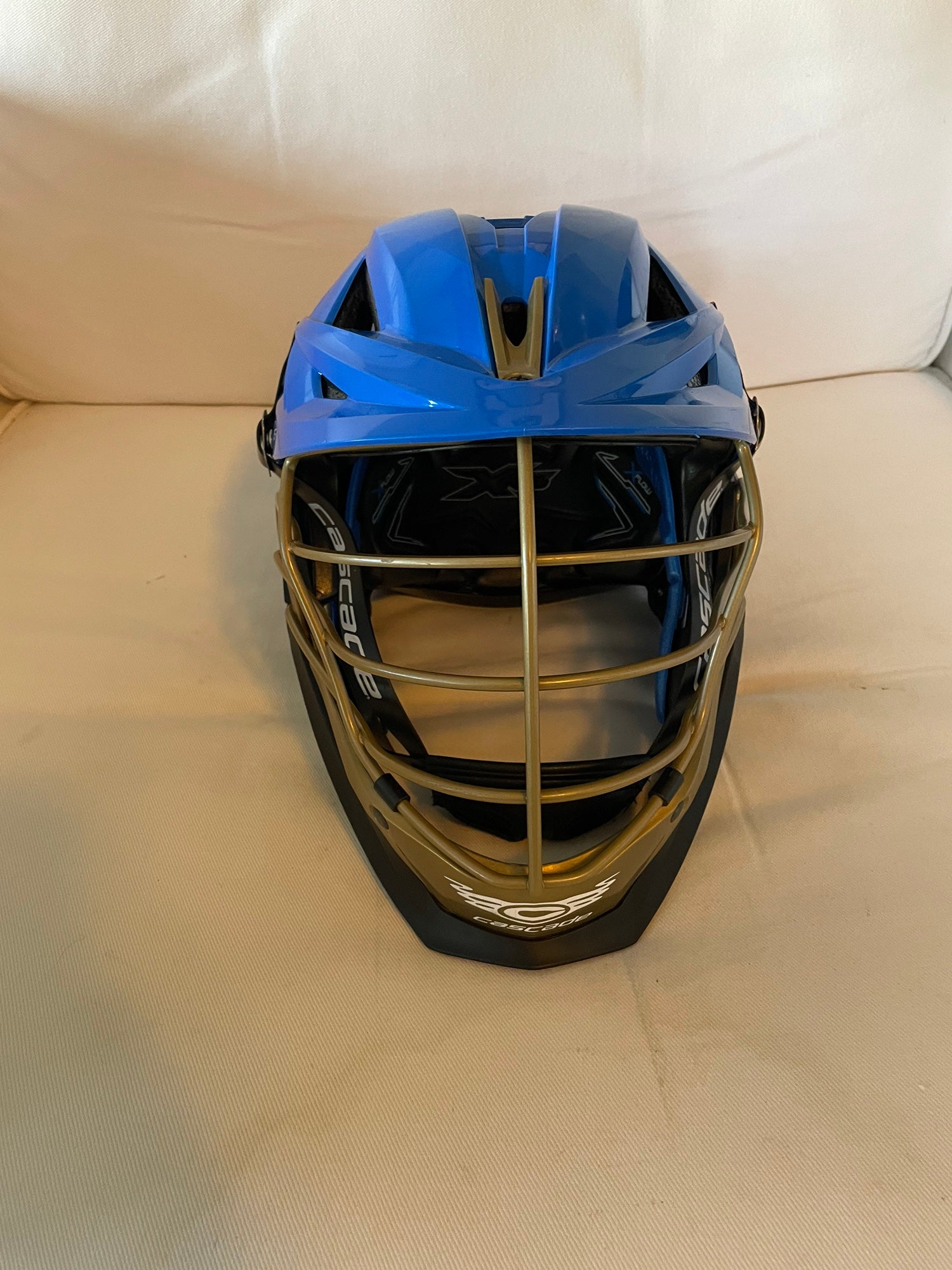 Cascade XRS Lacrosse Helmet -Royal Blue and Gold (Retail: $330 