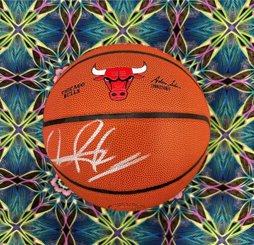 Dennis Rodman Signed Bulls Logo Basketball