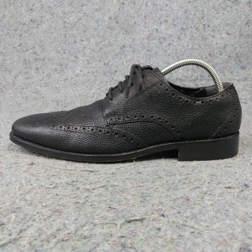 Florsheim Brogue Wingtip Oxfords Mens 8 Dress Shoes Black Leather Lace Up