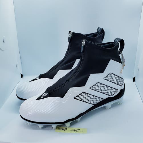 Adidas Nasty 2.0 Football Cleats Lace & Zip Up Mens Size 11.5 White/Black GV8306