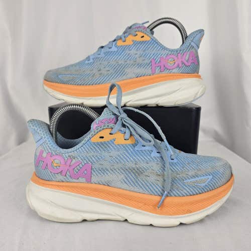 Hoka One One Womens Clifton 9 1127896 ABIW Blue Running Shoes Sneakers Sz 6 B