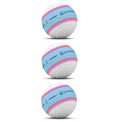 Taylor Made Tour Response Stripe Golf Balls (Blue/Pink, 3pk) 1 Sleeve 2022 NEW